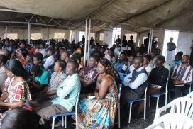 Pastor Timothée's tent church congregation