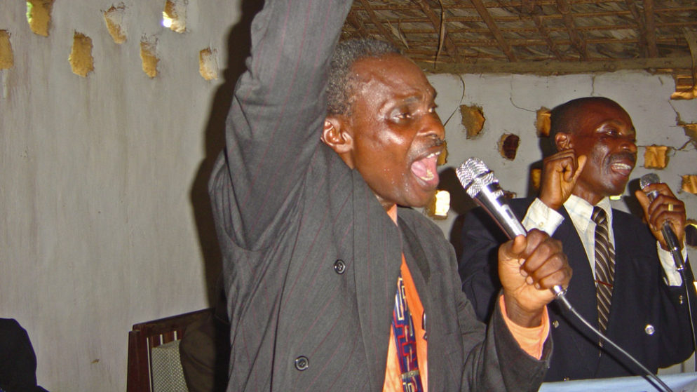 Pastor Kalunga preaching